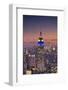 Usa, New York, Manhattan, Top of the Rock Observatory, Midtown Manhattan and Empire State Building-Michele Falzone-Framed Premium Photographic Print