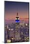 Usa, New York, Manhattan, Top of the Rock Observatory, Midtown Manhattan and Empire State Building-Michele Falzone-Mounted Premium Photographic Print