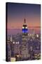 Usa, New York, Manhattan, Top of the Rock Observatory, Midtown Manhattan and Empire State Building-Michele Falzone-Stretched Canvas