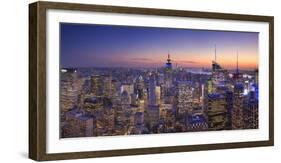 Usa, New York, Manhattan, Top of the Rock Observatory, Midtown Manhattan and Empire State Building-Michele Falzone-Framed Photographic Print