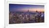 Usa, New York, Manhattan, Top of the Rock Observatory, Midtown Manhattan and Empire State Building-Michele Falzone-Framed Photographic Print