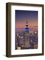 Usa, New York, Manhattan, Top of the Rock Observatory, Midtown Manhattan and Empire State Building-Michele Falzone-Framed Photographic Print