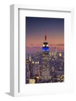 Usa, New York, Manhattan, Top of the Rock Observatory, Midtown Manhattan and Empire State Building-Michele Falzone-Framed Photographic Print