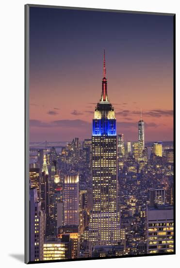 Usa, New York, Manhattan, Top of the Rock Observatory, Midtown Manhattan and Empire State Building-Michele Falzone-Mounted Photographic Print