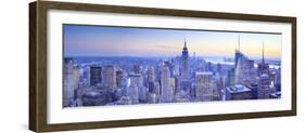 Usa, New York, Manhattan, Top of the Rock Observatory, Midtown Manhattan and Empire State Building-Michele Falzone-Framed Photographic Print