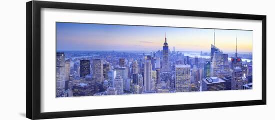 Usa, New York, Manhattan, Top of the Rock Observatory, Midtown Manhattan and Empire State Building-Michele Falzone-Framed Photographic Print