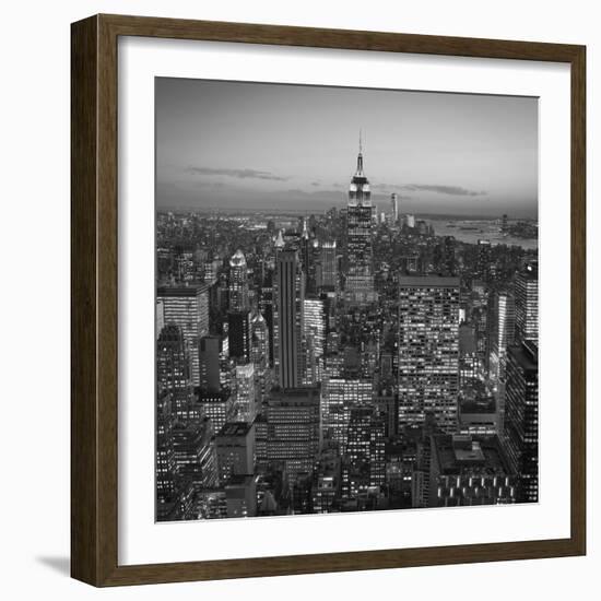 Usa, New York, Manhattan, Top of the Rock Observatory, Midtown Manhattan and Empire State Building-Michele Falzone-Framed Photographic Print