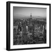 Usa, New York, Manhattan, Top of the Rock Observatory, Midtown Manhattan and Empire State Building-Michele Falzone-Framed Photographic Print