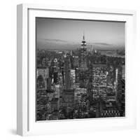 Usa, New York, Manhattan, Top of the Rock Observatory, Midtown Manhattan and Empire State Building-Michele Falzone-Framed Photographic Print