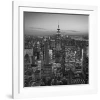 Usa, New York, Manhattan, Top of the Rock Observatory, Midtown Manhattan and Empire State Building-Michele Falzone-Framed Photographic Print