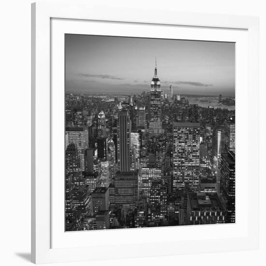 Usa, New York, Manhattan, Top of the Rock Observatory, Midtown Manhattan and Empire State Building-Michele Falzone-Framed Photographic Print