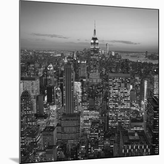 Usa, New York, Manhattan, Top of the Rock Observatory, Midtown Manhattan and Empire State Building-Michele Falzone-Mounted Photographic Print