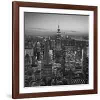 Usa, New York, Manhattan, Top of the Rock Observatory, Midtown Manhattan and Empire State Building-Michele Falzone-Framed Photographic Print