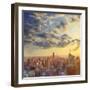 Usa, New York, Manhattan, Top of the Rock Observatory, Midtown Manhattan and Empire State Building-Michele Falzone-Framed Photographic Print