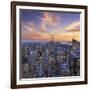 Usa, New York, Manhattan, Top of the Rock Observatory, Midtown Manhattan and Empire State Building-Michele Falzone-Framed Photographic Print