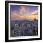 Usa, New York, Manhattan, Top of the Rock Observatory, Midtown Manhattan and Empire State Building-Michele Falzone-Framed Photographic Print