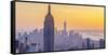 Usa, New York, Midtown and Lower Manhattan, Empire State Building and Freedom Tower-Alan Copson-Framed Stretched Canvas