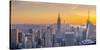 Usa, New York, Midtown and Lower Manhattan, Empire State Building and Freedom Tower-Alan Copson-Stretched Canvas