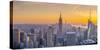 Usa, New York, Midtown and Lower Manhattan, Empire State Building and Freedom Tower-Alan Copson-Stretched Canvas