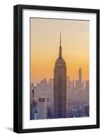 Usa, New York, Midtown and Lower Manhattan, Empire State Building and Freedom Tower-Alan Copson-Framed Premium Photographic Print