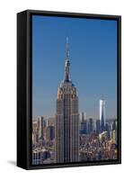Usa, New York, Midtown and Lower Manhattan, Empire State Building and Freedom Tower-Alan Copson-Framed Stretched Canvas