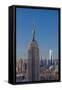 Usa, New York, Midtown and Lower Manhattan, Empire State Building and Freedom Tower-Alan Copson-Framed Stretched Canvas