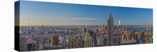 Usa, New York, Midtown and Lower Manhattan, Empire State Building and Freedom Tower-Alan Copson-Stretched Canvas
