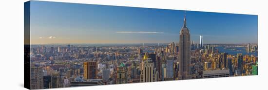 Usa, New York, Midtown and Lower Manhattan, Empire State Building and Freedom Tower-Alan Copson-Stretched Canvas