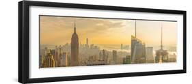 Usa, New York, Midtown and Lower Manhattan, Empire State Building and Freedom Tower-Alan Copson-Framed Premium Photographic Print