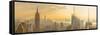 Usa, New York, Midtown and Lower Manhattan, Empire State Building and Freedom Tower-Alan Copson-Framed Stretched Canvas