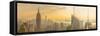 Usa, New York, Midtown and Lower Manhattan, Empire State Building and Freedom Tower-Alan Copson-Framed Stretched Canvas