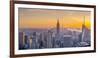 Usa, New York, Midtown and Lower Manhattan, Empire State Building and Freedom Tower-Alan Copson-Framed Photographic Print