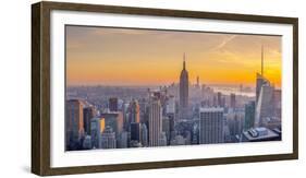 Usa, New York, Midtown and Lower Manhattan, Empire State Building and Freedom Tower-Alan Copson-Framed Photographic Print