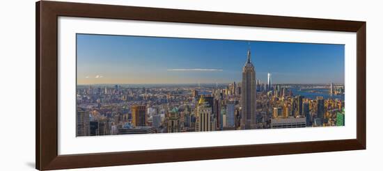 Usa, New York, Midtown and Lower Manhattan, Empire State Building and Freedom Tower-Alan Copson-Framed Photographic Print