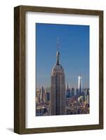 Usa, New York, Midtown and Lower Manhattan, Empire State Building and Freedom Tower-Alan Copson-Framed Photographic Print