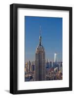 Usa, New York, Midtown and Lower Manhattan, Empire State Building and Freedom Tower-Alan Copson-Framed Photographic Print