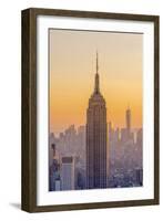 Usa, New York, Midtown and Lower Manhattan, Empire State Building and Freedom Tower-Alan Copson-Framed Photographic Print