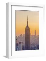 Usa, New York, Midtown and Lower Manhattan, Empire State Building and Freedom Tower-Alan Copson-Framed Photographic Print