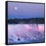 Usa, New York, Moon over American Falls at Dusk-Darwin Wiggett-Framed Stretched Canvas