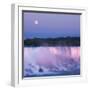 Usa, New York, Moon over American Falls at Dusk-Darwin Wiggett-Framed Photographic Print