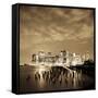 USA, New York, Morning View of the Skyscrapers of Downtown Manhattan from the Brooklyn Heights Neig-Gavin Hellier-Framed Stretched Canvas