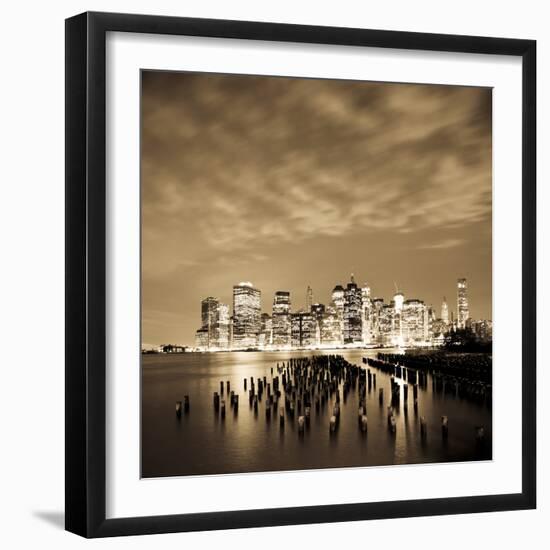 USA, New York, Morning View of the Skyscrapers of Downtown Manhattan from the Brooklyn Heights Neig-Gavin Hellier-Framed Premium Photographic Print