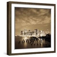 USA, New York, Morning View of the Skyscrapers of Downtown Manhattan from the Brooklyn Heights Neig-Gavin Hellier-Framed Photographic Print