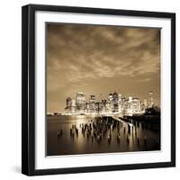 USA, New York, Morning View of the Skyscrapers of Downtown Manhattan from the Brooklyn Heights Neig-Gavin Hellier-Framed Photographic Print