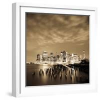 USA, New York, Morning View of the Skyscrapers of Downtown Manhattan from the Brooklyn Heights Neig-Gavin Hellier-Framed Photographic Print