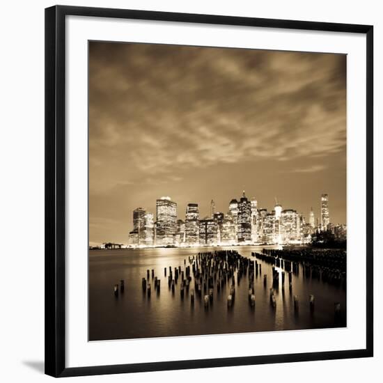 USA, New York, Morning View of the Skyscrapers of Downtown Manhattan from the Brooklyn Heights Neig-Gavin Hellier-Framed Photographic Print