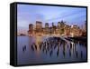 USA, New York, Morning View of the Skyscrapers of Downtown Manhattan from the Brooklyn Heights Neig-Gavin Hellier-Framed Stretched Canvas