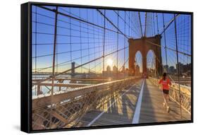 Usa, New York, New York City, Brooklyn Bridge-Michele Falzone-Framed Stretched Canvas