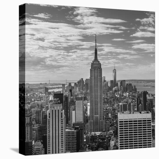 USA, New York, New York City, Elevated View of Midtown Manhattan from the 30 Rock Viewning Platform-Walter Bibikow-Stretched Canvas