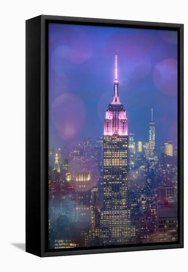 Usa, New York, New York City, Empire State Building and Midtown Manhattan Skyline-Michele Falzone-Framed Stretched Canvas